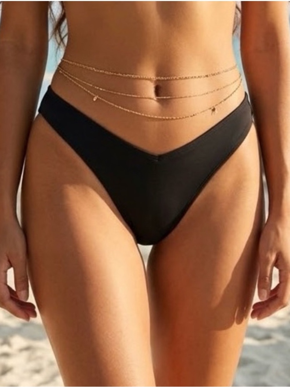 Abercrombie & Fitch Black High Cut Bikini Bottom Size Medium